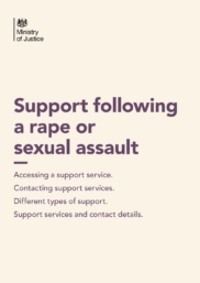 Support following a rape or sexual assault